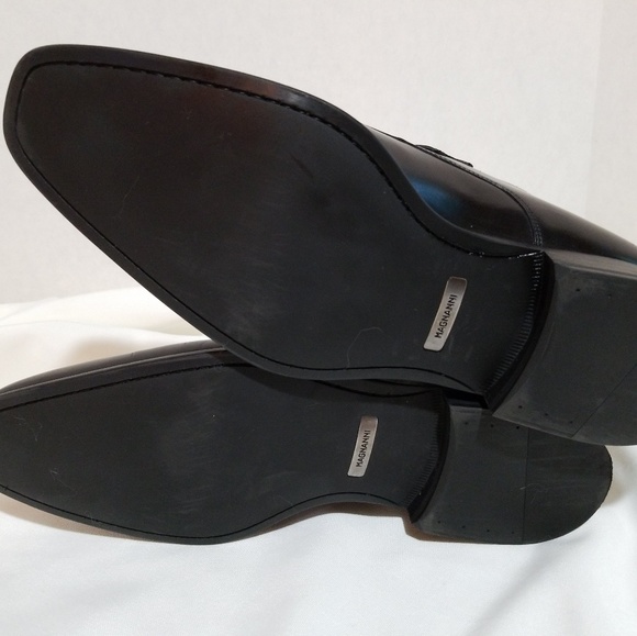 Magnanni Monk Strap Black Leather Loafers Mens 9.5 - Picture 3 of 8